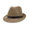 Summer sun straw hat for women men, casual beach fedora hat with black belt and metal buckle decor. - Khaki
