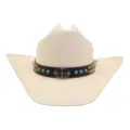 Sombrero de paja estilo vaquero occidental, sombrero de sol de ala ancha con banda de cuero. - M (56-58cm) / Beige