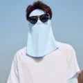 Masque de protection solaire visage complet pour hommes, voile respirant en nylon été. - Style Homme / Bleu