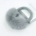 Grijze pluche oorbeschermers voor dames winter warm fluffy zachte oorwarmers buiten - Eén maat / Grijs