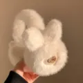 Weiße Plüsch Kaninchen Ohren Ohrwärmer für Damen Winter warme flauschige Ohrenschützer - Weiß