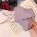 Lila 3D Sonnenschutz Gesichtsmaske mit Schleife und UV Schutz für Damen im Sommer. - Lila
