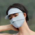 Summer sun protection face mask breathable UV blocking sun visor full face neck cover blue - Sky Blue