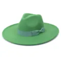 Prasino mallino kapelo fedora me kompsi leptomeperia fiogou gia gynaikes moda - 58cm / Πράσινο του Γρασιδιού