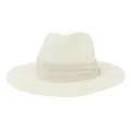Summer straw fedora hat for men and women, classic sun protection beach panama sunhat style. - 58cm / Cream