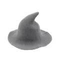 Chapeau de sorcière tricoté gris automne hiver chapeau magique pointu bonnet en laine confortable mode - M (56-58cm) / Gris clair