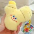 Cute yellow fruit plush keychain pendant for backpack or handbag with sweet embroidered face design - Ginger