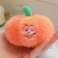 Cute orange fruit plush pendant fluffy bag charm kawaii keychain accessory for keys backpack - Pumpkin