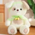 Jolie peluche chiot poupée avec cape verte, animal en peluche doux cadeau anniversaire. - Poupée 45cm / Chiots en imperméable