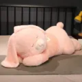 Giant pink plush rabbit toy wearing sweet sweater, super soft hugging pillow gift. - Pink Rabbit / 1m