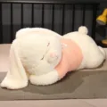 Extra large plush rabbit toy with pink sweater, cute sleeping bunny body pillow for girls room decor. - White Rabbit / 1m