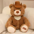 Cute cowboy teddy bear plush toy with vest and hat, soft stuffed animal gift for girlfriend. - 25cm / Western Cowboy Style