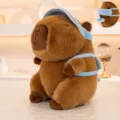 Adorable peluche Capybara avec sac à dos de sport et masque pour les yeux, poupée douce pour enfant - Planche à Roulettes / 22cm