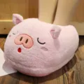 Cute pink pig plush foot warmer, soft warm winter indoor slipper for cozy home relaxation. - Pink Pig