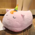 Cute pink unicorn plush foot warmer for winter cozy indoor comfort, soft usb electric slippers. - Unicorn