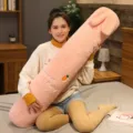 Long pink rabbit plush body pillow cute stuffed animal cushion for bedroom bed sleeping - Pink Long-eared Character / 1m