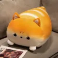 Cute bread cat plush toy pillow soft stuffed animal pillow for kids bedroom bed decor - 25cm / Beige Bread Cat Throw Pillow