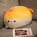 Simpatico cuscino peluche gatto pane, morbida bambola gattino toast per divano e letto. - Cuscino per sedia gatto ananas