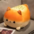 Simpatico gatto pane peluche morbido cuscino toast per divano accogliente e decorazione camera - Cuscini gatto all'aglio