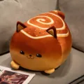 Simpatico gatto pane peluche cuscino girella morbido bambola di animale farcito per bambini - Cuscini gatto alla cannella