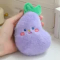 Cute purple eggplant plush pendant, soft stuffed vegetable keychain for bags and backpacks. - Eggplant