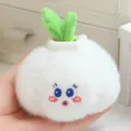 Cute plush vegetable bag pendant keychain for students and girls school bag decoration toy - Garlic