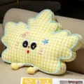 Almohada de felpa de nube a cuadros amarillos cojín lindo bordado para sofá dormitorio decor - Cuadros Amarillos