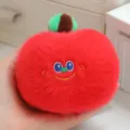 Cute red plush apple keychain fluffy fruit pendant lovely bag charm schoolbag ornament gift - Red Apple