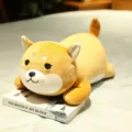 Cute Shiba Inu plush toy long pillow soft stuffed animal doll birthday gift for kids. - Round Eye / 35CM
