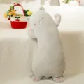Grey cute sleeping cat long plush body pillow, soft stuffed animal cuddly toy for kids bed. - Gray / 65cm