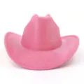 Chapeau de cowboy occidental scintillant rose pour femmes, large bord chapeau de jazz. - 58cm / Prune Claire