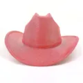 Vue détaillée du chapeau de cowboy occidental scintillant rouge, large bord chapeau de jazz. - 58cm / Rouge