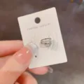 Silberne mehrschichtige Strass Ohrklemme minimalistisches Design Ohrclip ohrring - Silber Zirkon Dreischicht Ear Cuff (8#)