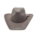 Sombrero de Vaquero de Ante Western para Hombre Mujer Fedora Ala Ancha con Borla - Gris Carbón
