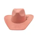 Sombrero de vaquero de ante rosa para mujer, sombrero de jazz occidental con borlas. - Cuarzo Rosa