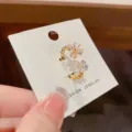 Gold Tone Zirconia Flower Open Ring Fashionable Dainty Adjustable Finger Jewelry Gift - No. 12 Gold Double Petal Open Ring (Thick Real Gold Plating)