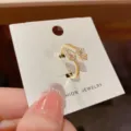 Fashion light luxury minimalist open zircon ring, elegant gold-plated crystal finger jewelry for women. - No. 16 Gold White Teardrop Open Ring (Thick Real Gold Plating)