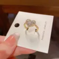 Heart-shaped zircon gold ring elegant fashion jewelry adjustable ring for women daily wear - No. 31 Gold Heart Open Ring (Thick Real Gold Plating)