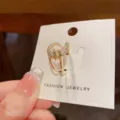 Gold Open Zircon Ring Minimalist Fashion Finger Jewelry Elegant Design Accessories - 42# Gold Knotted Open Rings (Thick Real Gold Plated)