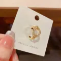 Minimalist gold-plated open ring sparkling with baguette cubic zirconia gemstones. - 44# Gold Oval Zirconia Open Rings (Thick Real Gold Plated)