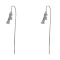 Boucles d'oreilles longues pampilles bambou zircon pour femmes, bijoux argentés élégants. - Argent