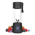 Schwarzer tragbarer elektrischer Entsafter Becher mit 6 Klingen, Mini USB Obstmixer Flasche - Schwarz