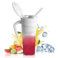 Tazza spremiagrumi elettrica portatile, mini frullatore 470ml con cannuccia per cucina e viaggio. - Bianco