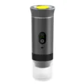 Portable electric coffee maker, fast charging wireless espresso machine for travel and home use. - Digital Gray