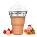 Mini macchina automatica per gelato domestico con design a cono per deliziosi dessert fatti in casa. - Marrone scuro