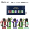 Aromatherapy Essential Oil Set 5 Bottles 10ml Home Fragrance Gift Box with Botanical Scents - 5-Piece Set (Rose, Lavender, Vanilla, Bamboo & Gardenia)