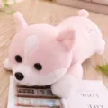 Roze Corgi pluche kussen, schattige knuffelpop voor meisjes, zacht slaapkussen speelgoed. - Roze