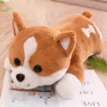 Schattige bruin-witte Corgi pluche hond knuffeldier zacht slaapkussen kleur variant - Bruin