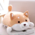 Cute fat shiba inu plush toy soft stuffed animal dog pillow doll birthday gift for kids and girls. - 35CM / Brown Round Eyes