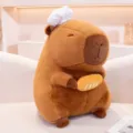 Cute capybara plush toy wearing a chef hat holding bread, soft stuffed animal doll gift for girls. - Chef Bread Capybara Plush / 25cm